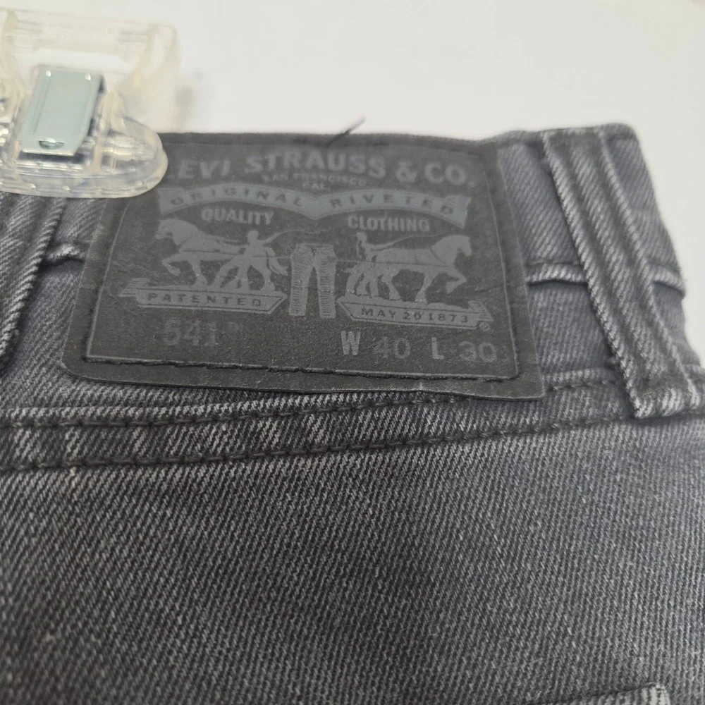 Levi's 541 Athletic Taper Gray Jeans Mens 40x30 Charcoal Denim Pants